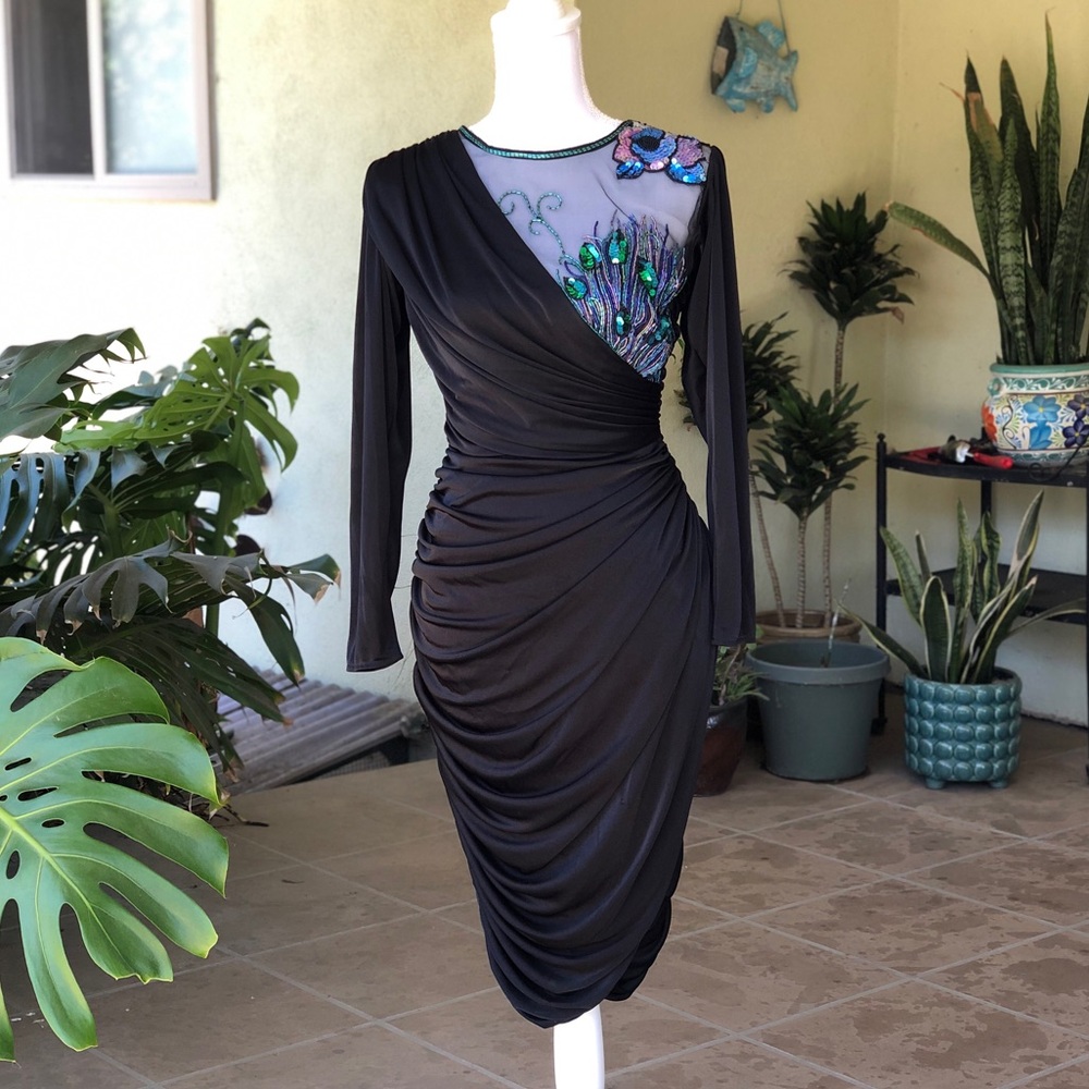 Vintage Abby Kent Intricate Sequin Design Dress S6